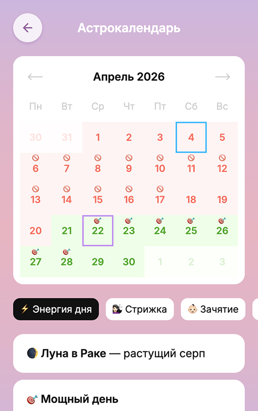 Астрологический календарь